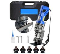 Perforatrice électrique hydraulique 1500 W - Poinçonneuse en métal robuste avec 5 matrices pour acier, cuivre, aluminium et acier d'angle