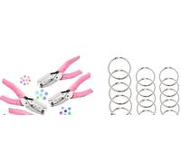 Perforatrice en papier avec 50 anneaux en vrac, diamètre du trou : 1,5 à 6 mm, en forme de cœur, ronde et en forme d'étoile, en métal, rose, pour cartes, scrapbooking, ordinateur portable