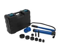 Perforatrice hydraulique, 22,5 mm à 61,5 mm, kit de perforation hydraulique, avec 6 matrices de découpe, 1/2", 3/4", 1", 1-1/4", 1-1/2", 2", 2" (bleu)