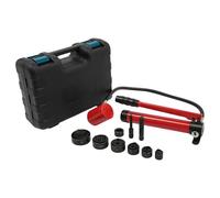Perforatrice hydraulique, 22,5 mm à 61,5 mm, kit de perforation hydraulique, avec 6 matrices de découpe, 1/2", 3/4", 1", 1-1/4", 1-1/2", 2", 2" (rouge)