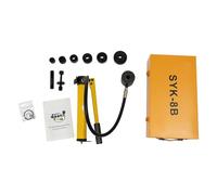 Perforatrice hydraulique 8T - Poinçon de rupture hydraulique avec 6 matrices en option de 22 à 60 mm - Kit de pompe hydraulique pour tôles en fer doux jusqu'à 3 mm et tôle d'acier inoxydable jusqu'à