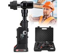 Perforatrice Hydraulique électrique 80 KN avec 2 Batteries et 6 Matrices - Poinçonnage Facile de l’Acier, de l’Inox et du Métal