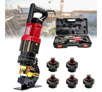 Perforatrice hydraulique électrique, outil de poinçonnage en acier d'angle, 1200 W, poinçonneuse en métal avec brosse en carbone, 5 matrices,for plaque de fer en cuivre et(Channel steel version)