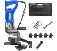 Perforatrice Hydraulique électrique, Perforatrice for métal, poinçonnage rapide, positionnement précis, avec 5 matrices Φ 6,5 à 20,5 mm for percer le cuivre(Anglesteel,220V)