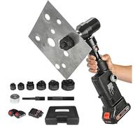 Perforatrice hydraulique électrique, poinçonneuse de métal sans fil avec 6 matrices, coupe-trou rechargeable, course de 22 à 60 mm, for tôle et acier inoxydable