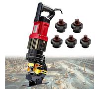 Perforatrice hydraulique électrique, poinçonneuse en métal, avec 5 tailles de moules, perforatrice haute pression portable for cuivre, aluminium, plaque de fer, plaque d'acier(Angle steel version)