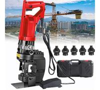 Perforatrice Hydraulique électrique Portative Poinçonneuse en Métal Poinçonnage Rapide,Positionnement Précis,Facile à Utiliser,avec 5 Matrices,pour Plaque D'aluminium,Anglesteel