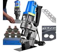 Perforatrice Hydraulique éLectrique - Vitesse De Perforation : 2-3 S,Outil De Perforation Hydraulique Φ1/4"-4/5" Avec 5 Matrices, Positionnement PréCis,Pour Acier/Fer/Aluminium/Cuivre,Anglesteel