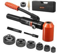VEVOR Perforatrice Hydraulique 10 T, Kit de Perforation Hydraulique avec 6 Poinçons 12,7-50,8 mm, Outil de Poinçonnage pour Métal Inox Aluminium Plastique, Atelier Chantier Installation Électrique