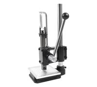 Perforatrice manuelle pour cuir - Presse de pression en fonte - 160 kg - Avec plaque perforée de précision et soulagement du ressort - Mandrin de serrage de 1,5 à 13 mm - Réglage de la hauteur de 0 à