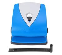 Perforatrice manuelle réglable pour papier, corps en plastique Compact pour reliure de papeterie scolaire et de bureau, 10x11.5x12.4cm (Bleue)