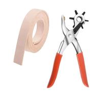 Perforatrice multifonction 2 à 4,5 mm - Pince à œillets pour chaussures en cuir, ceinture, carte - Bande de cuir de vache naturel de 1,9 mm de large