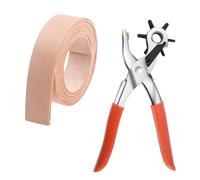 Perforatrice multifonction 2 à 4,5 mm - Pince à œillets pour chaussures en cuir, ceinture, carte - Bande de cuir de vache naturel de 2,9 mm de large