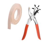 Perforatrice multifonction 2 à 4,5 mm - Pince à œillets pour chaussures en cuir, ceinture, carte - Bande de cuir de vache naturel de 1,4 mm de large
