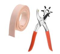 Perforatrice multifonction 2 à 4,5 mm - Pince à œillets pour chaussures en cuir, ceinture, carte - Bande de cuir de vachette naturel de 2,4 mm de large