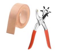 Perforatrice multifonction 2 à 4,5 mm - Pince à œillets pour chaussures en cuir, ceinture, carte - Bande de cuir de vache naturel de 3,4 mm de large