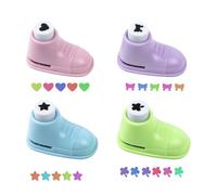 Perforatrice, Perforatrice 1 Trou 4 Pièces, Forme Chaussure, Poinçon pour Papier Étoile Cœur Trèfle Nœud, Manuelle pour Scrapbooking Cartes, 4 Pièces env. 1 cm