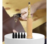 Perforatrice pour cuir et papier avec 6 pointes de taille 1 54 mm à 4 mm avec perforation verticale et vis à ceinture pour une utilisation précise (A)