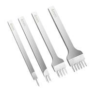 Perforatrice Pour Cuir - Outil De 9,5 Cm De Longueur, Ensemble De 4 Pièces | Perforateur De Trous Pour Le Cuir En Acier À Haute Teneur En Carbone, Outil De Poinçonnage Manuel Pour Les Projets