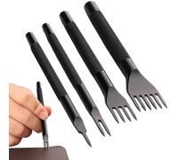 Perforatrice pour cuir - Perforatrice noire pour cuir - 1/2/4/6 dents - Kit d'outils de travail du cuir pour la fabrication artisanale
