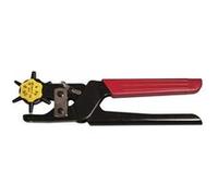 Rayher Pince perforatrice 6 tailles, 1 pce, métal, Ø trous 2-4,5mm, levier à transmission, cuir, ceinture, sac-22599000, Noir/Rouge