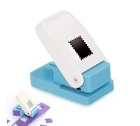 Perforatrice Rectangulaire,2,5 x 2,1 cm Perforatrice Timbre Manuel à Levier | Bord Festonné, Ompacte Portable avec Verrouillage pour Travaux Manuels sur Papier, Scrapbooking, Fabrication de Cartes