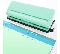 Perforatrice réglable à 6 trous A5, A6, A7, avec marquage de positionnement, capacité de 6 feuilles, pour agenda journalier, agenda, recharges de reliure, vert