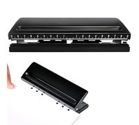 Perforatrice réglable à 6 trous pour planificateur quotidien et agenda personnel, perforatrice en métal avec espacement réglable, perforatrice en acier inoxydable pour agenda journalier, classeur à