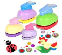 Perforatrice Rond Perforatrice Scrapbooking: 4 Pièces Perforeuse Papier 1 Trou, Poinçonneuse Papier pour DIY Scrapbooking Création de Cartes Déco (10mm 15mm 25mm 38mm)