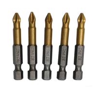 Performance antidérapante : obtenez notre lot de cinq embouts de tournevis électriques PH2 mesurant 50 mm de long