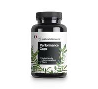 Performance Caps - 120 gélules de cafeine avec thé vert, guarana, café vert - et vitamines B - végane, hautement dosé, sans additifs inutiles - produit en Allemagne et testé en laboratoire