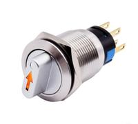 Performance durable : la structure du commutateur rotatif momentané de 19 mm garantit une fonctionnalité fiable au fil du temps (rouge)