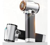PERFORMANCE GURU Sèche-linge turbo pour voitures, max 55,2 m/s avec lumière, moteur sans balais de 750 W et 64 mm, poignée en silicone, vitesse variable à l'infini (noir foncé)