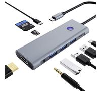 Performance Master Hub USB C 9 en 1 avec chargement PD 100 W, HDMI 4K, USB 3.0/2.0, lecteur de carte SD/TF, prise audio - Adaptateur compact pour MacBook, Windows, iPad, Linux et plus encore