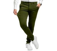 Performance Pants Homme,Élégant Slim Fit Homme Pantalon Stretch,Pantalon Homme Stretch,Confortable Pratique Hommes Pantalons pour affaires et loisirs, vert olive, 34Wx34L