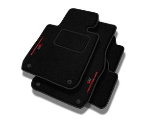 PERFORMANCE Tapis de sol personnalisés en velours tapis voiture destiné à Audi A3 8V 2013-2020 Berline, convient aussi à RS3 8V - Standard, Perforé, rouge-gris -Broderie CNC précise, passepoil perforé