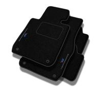 PERFORMANCE Tapis de sol personnalisés en velours tapis voiture destiné à Hyundai Veloster I 2011-2017 - Standard, Perforé, bleu, cyan et rouge -Broderie CNC précise, passepoil perforé design, Tapis d