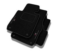 PERFORMANCE Tapis de sol personnalisés en velours tapis voiture destiné à Skoda Fabia II 2007-2014 - Standard, Perforé, blanc-rouge-gris -Broderie CNC précise, passepoil perforé design, Tapis de sol v