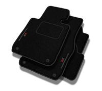 PERFORMANCE Tapis de sol personnalisés en velours tapis voiture destiné à Skoda Fabia IV depuis 2021 - Standard, Perforé, rouge-gris -Broderie CNC précise, passepoil perforé design, Tapis de sol voitu