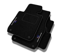 PERFORMANCE Tapis de sol personnalisés en velours tapis voiture destiné à Volkswagen Tiguan II 2016-2024 - Standard, Perforé, bleu blanc rouge -Broderie CNC précise, passepoil perforé design, Tapis de