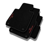 PERFORMANCE Tapis de sol personnalisés en velours tapis voiture pour Citroen DS3 2010-2016 - Standard, Perforé, rouge-gris -Broderie CNC précise, passepoil perforé design, Tapis de sol voiture - Parfa