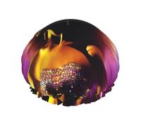 Performer's Glow Print Bonnet de douche double couche avec doublure élastique Idéal pour la maison, le spa, l'hôtel et les voyages