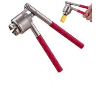 Perfume Bottle Crimper,Stainless Steel Manual Vial Crimper, Bottle Cap Sealing Machine, 13mm-32mm Capping Tool, With Anti-Slip Handle,For Perfume Bottles, Plastic Cap(Red,32mmAluPlastic)