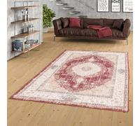 Pergamon Finesse - Tapis de Design Vintage - Orient Rouge Beige Médaillon - 6 Tailles