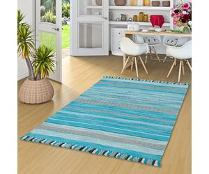 Pergamon Kelim Kalleen - Tapis Naturel - Turchoise - 6 Tailles