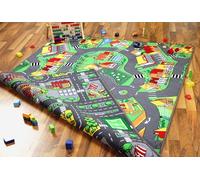 Pergamon Little Village Metropolis - Tapis de Jeu avec Routes - réversible - Deux Faces avec paysages Routiers différents, Taille:140x200 cm