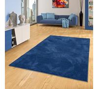 Pergamon Luxe Super Doux Tapis à Poils Longs Moelleux Doux Salon Chambre à Coucher Silky Bleu foncé
