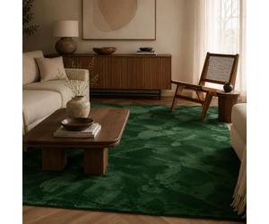 Pergamon Luxe Super Soft Art Tapis en Fourrure Plush Vert Sapin | Super Moelleux | Salon Chambre à Coucher Chambre d'enfants