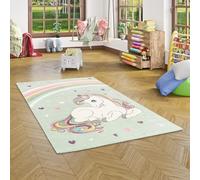 Pergamon Maui Kids - Tapis d'enfant - Licorne Vert Pastel Menthe - 5 Tailles Disponibles
