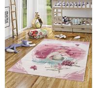 Pergamon Maui Kids - Tapis d'enfant - Sirène Rose Crème - 5 Tailles Disponibles